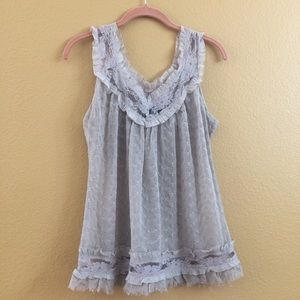 Vintage Elegant lace and chiffon tunic🌹